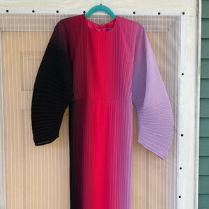 Solace London Mirabelle Maxi Dress - Long Sleeve - Pink and Purple